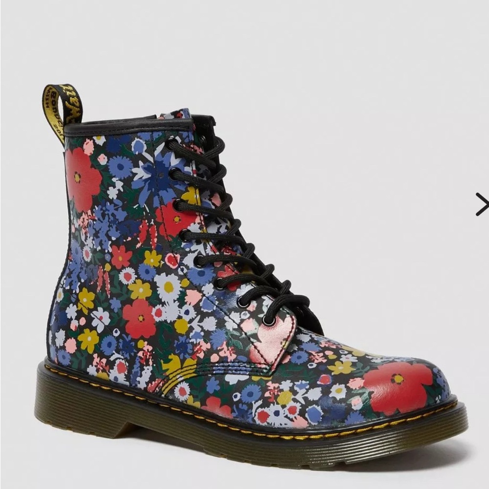 Dr. Martens Kids Floral Boots - Black Multicolor - Picture 2 of 13